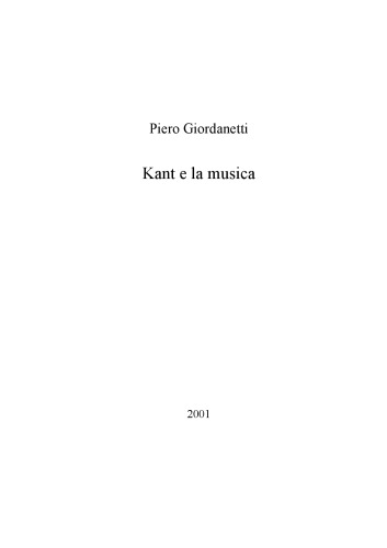 Kant e la musica