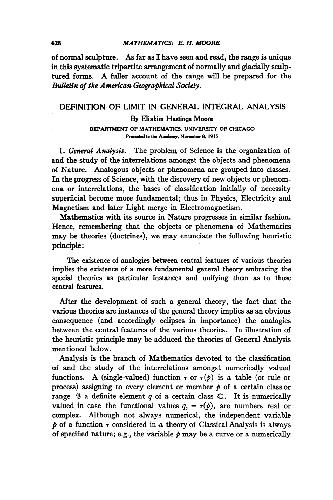 Definition of Limit in General Integral Analysis