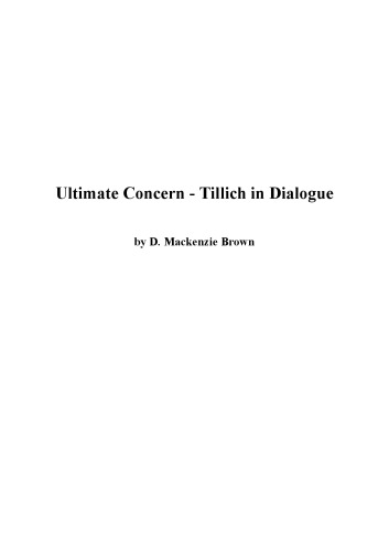 Ultimate Concern: Tillich in Dialogue