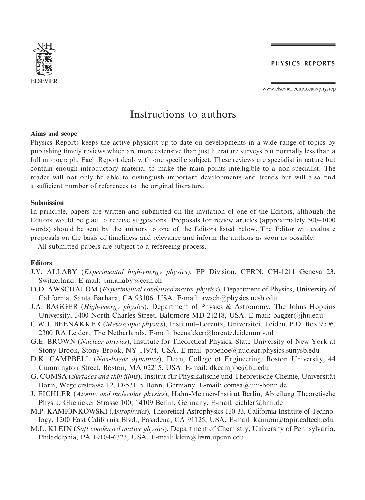 Physics Reports vol.377