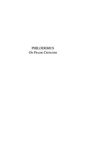 Philodemus on Frank Criticism (Περὶ παρρησίας)