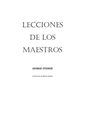 Lecciones de los maestros