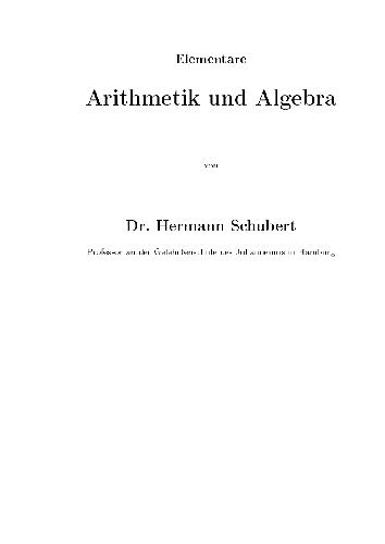 Elementare Arithmetik und Algebra