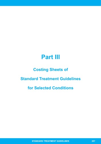 Costing sheets of Standard Treatment Guidelines for Selected Conditions