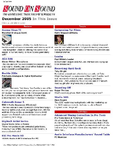 Sound on Sound (December 2005)