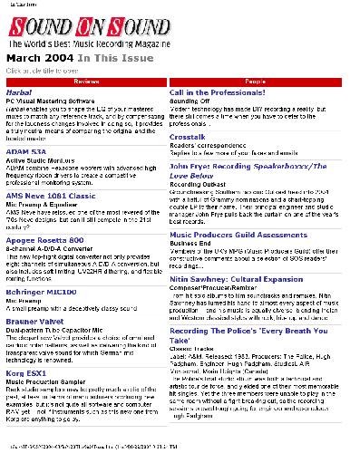 Sound on Sound (March 2004)