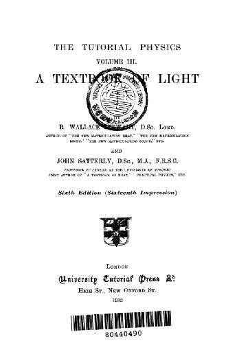 Textbook of Light