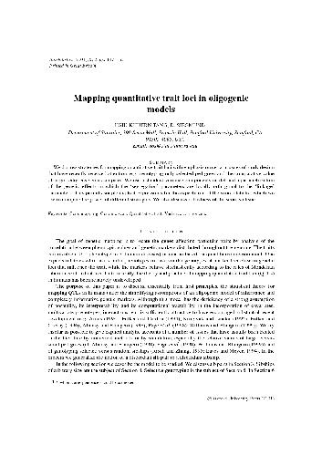 Mapping quantitative trait loci in oligogenic models