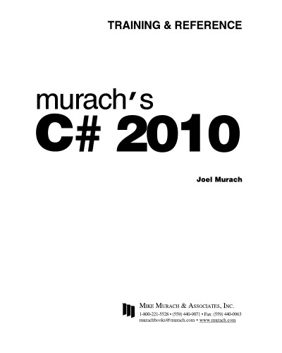 Murach's C# 2010