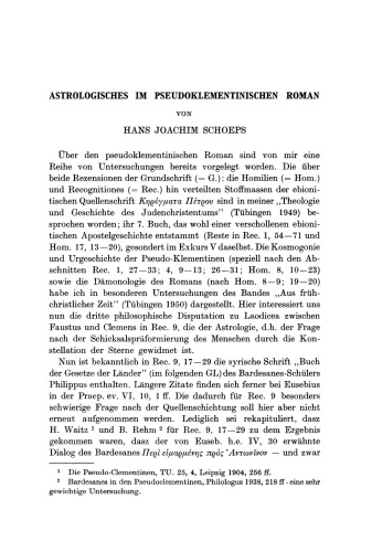 Astrologisches im pseudoklementinischen Roman