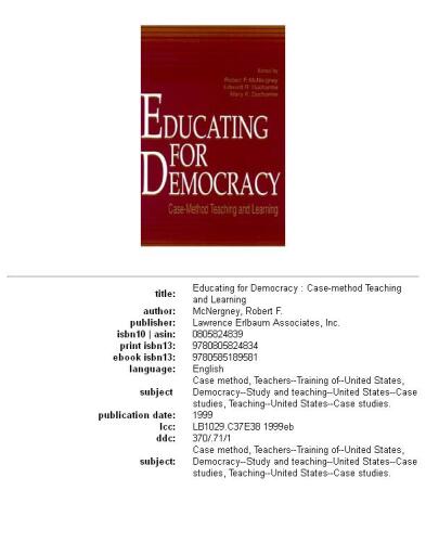 Educating for democracy: case-method teaching and learning