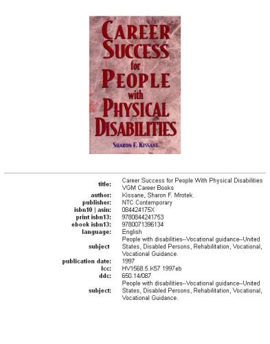 Career success for people with physical disabilities