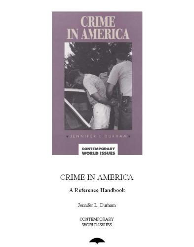 Crime in America: a reference handbook