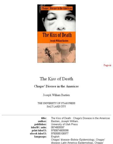 The kiss of death: Chaga's disease in the Americas