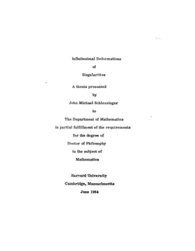 Infinitesimal deformations of singularities.