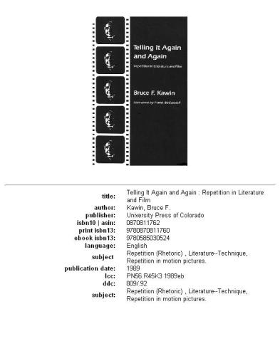 Telling It Again and Again: Repetition in Literature and Film