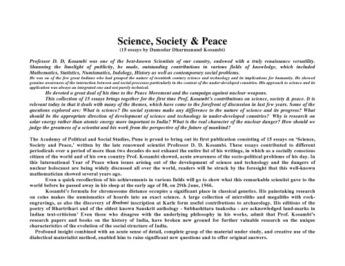 Science, Society, and Peace