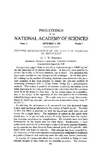 Further Measurements of the Effects of Pressure on Resistance (1920)(en)(4s)