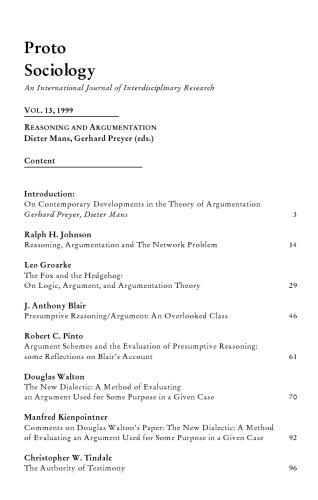 Proto Sociology VOL. 13, 1999 - REASONING AND ARGUMENTATION