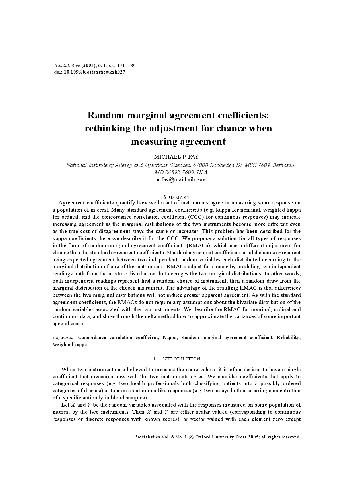 Random marginal agreement coefficients: rethinking the adjustment for chance when measuring agreem