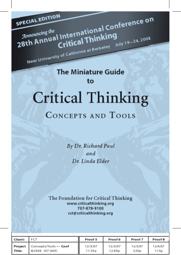 The Miniature Guide to Critical Thinking-Concepts and Tools