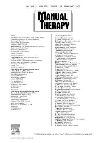 Manual Therapy Journal - Volume 12, Issue 1, Pages 1-84 (February 2007)