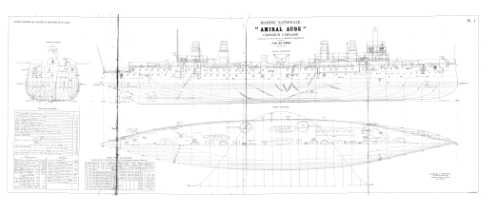 Чертежи кораблей французского флота AMIRAL AUBE 1902