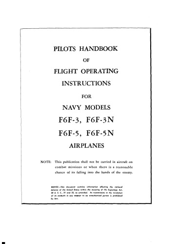 Pilots Manual F6F-3,-3N,-5,-5N Hellcat