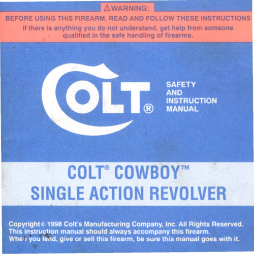 Colt Cowboy Single Action Revolver