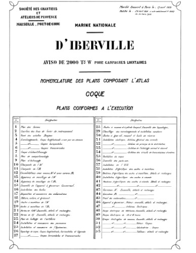 Чертежи кораблей французского флота - D IBERVILLE 1934