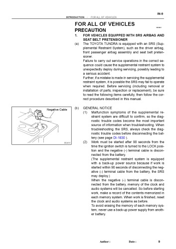 Toyota Tundra GSK30, UCK30, UCK40 Service Manual