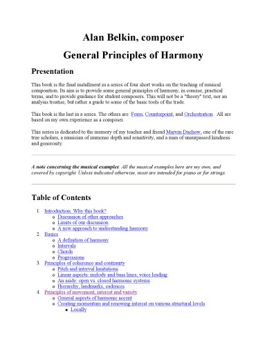 General Principles of Harmony  