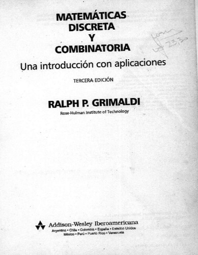 Matemáticas discreta y Combinatoria Una Introducción con Aplicaciones 3ed  