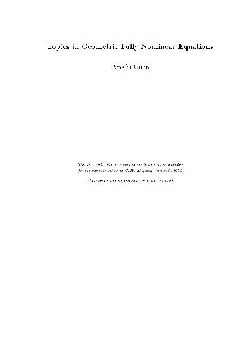 Topics in geometric fully nonlinear equations