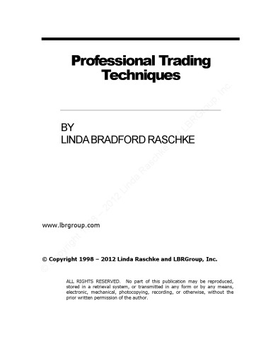 Professional Trading Techniques  