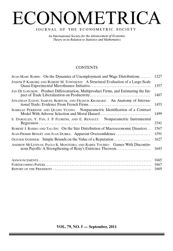 Econometrica (2011) Vol.79 N°5