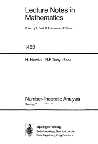 Number-Theoretic Analysis: Seminar, Vienna 1988-89