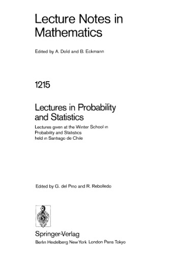 Lectures in Probability and Statistics