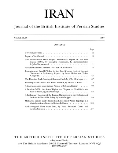 IRAN - Journal of the British Institute of Persian Studies  issue 35