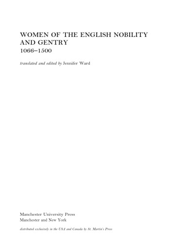 Women of the English Nobility and Gentry 1066-1500