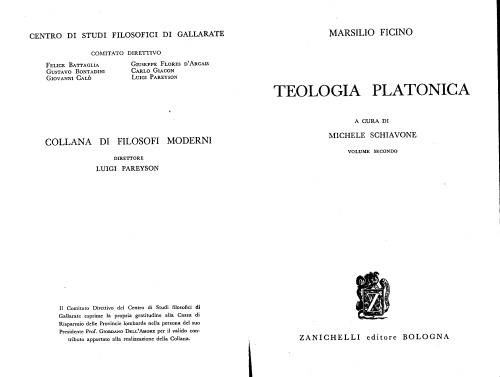 Teologia Platonica volume secondo  