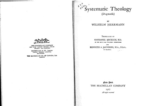 Systematic Theology (Dogmatik)  