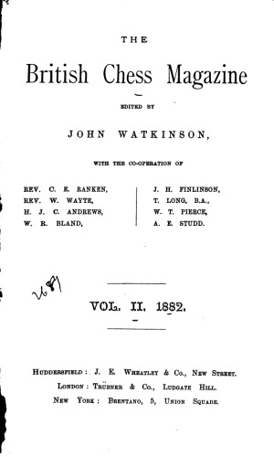 British Chess Magazine vol II 1882