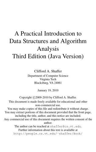 A Practical Introduction to Data Structures and Algorithm Analysis Third Edition (Java Version)