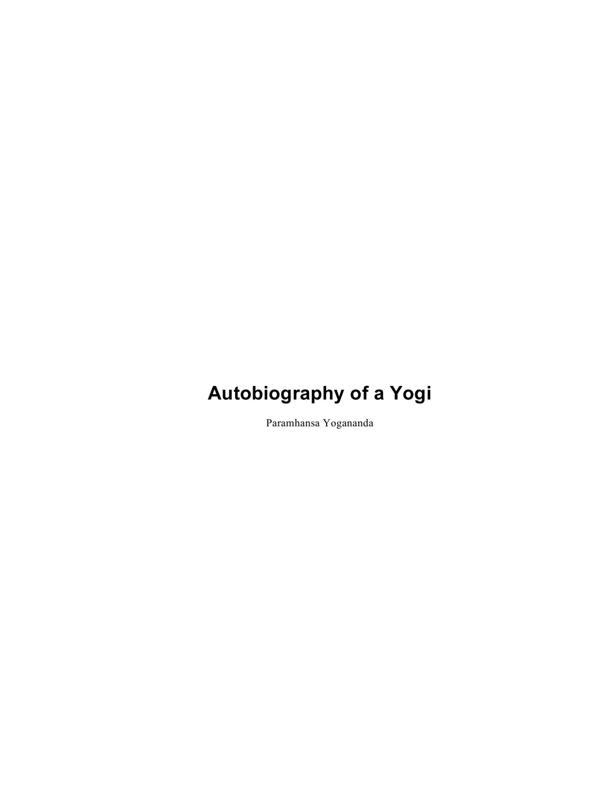 Autobiography of a Yogi