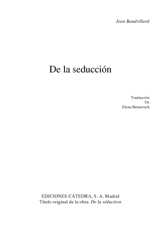 De la seducción