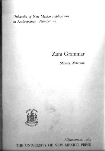 Zuni Grammar