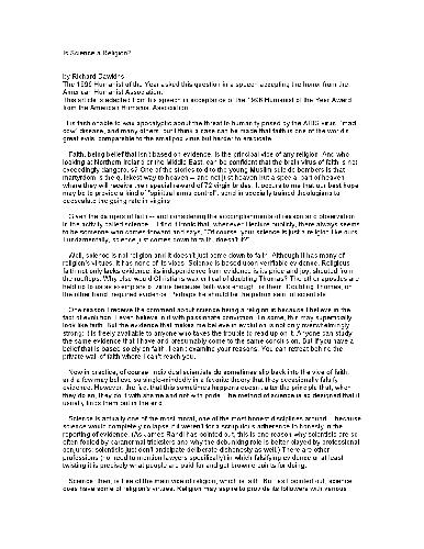 Is Science a Religion