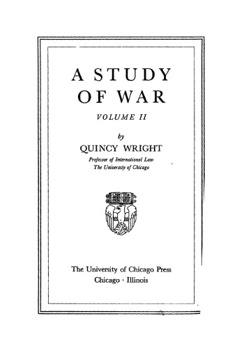 A Study of War (Volume II)