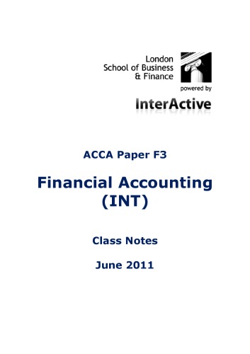 LSBF class notes ACCA F3